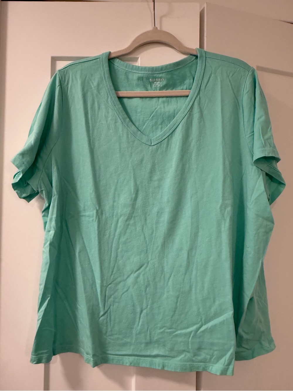 NWOT Old Navy Everywear V-Neck Short Sleeve Tee in Aquaverde (Bright Mint)